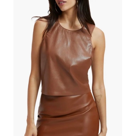 Good‎ American Better Than Leather Faux Leather Shell Tank 6 (3XL) - Picture 1 of 6